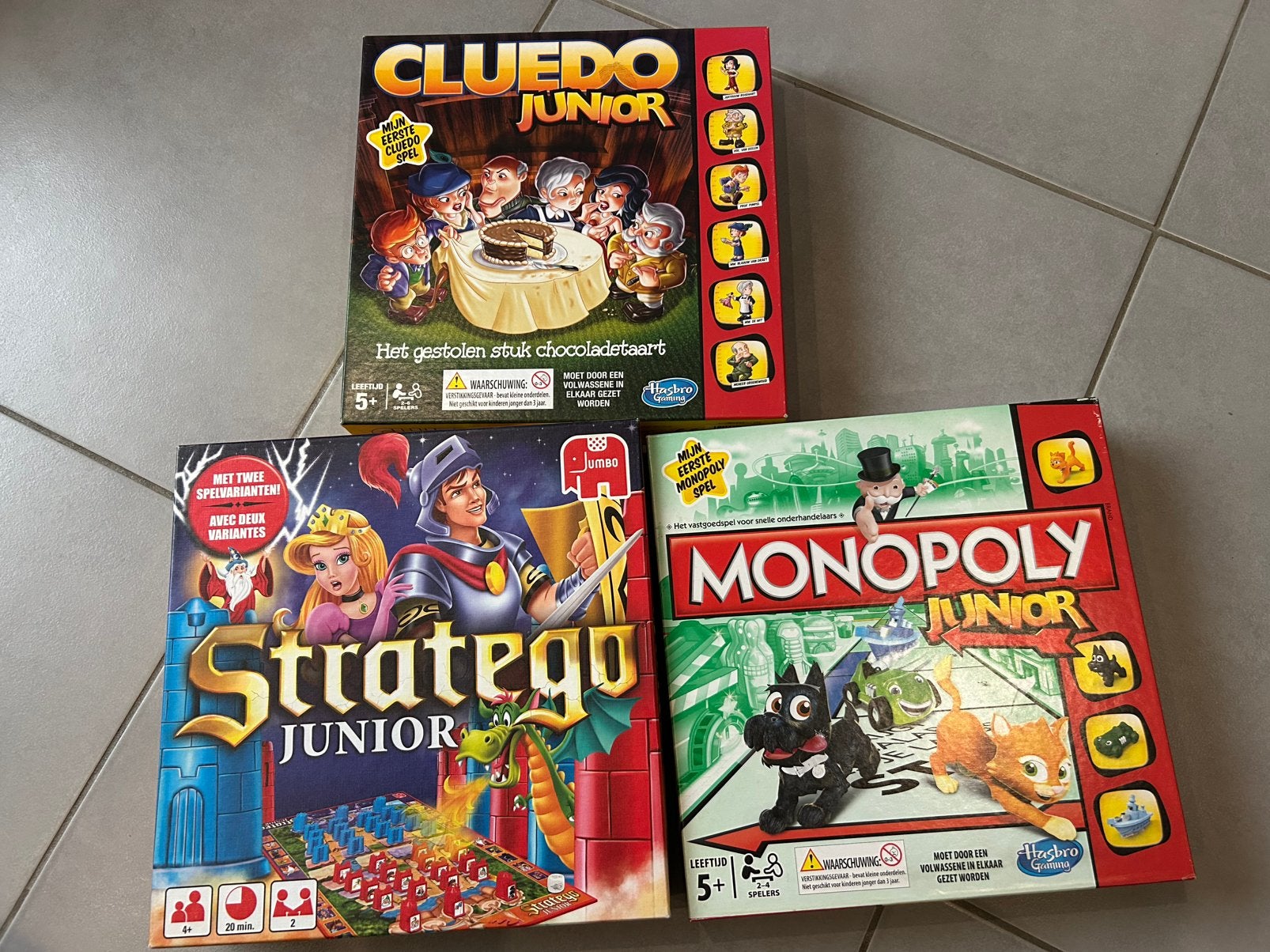 3 Junior bordspellen, Ophalen, Gebruikt