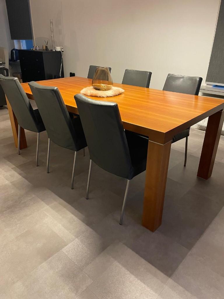eetkamer + 6 stoelen, Huis en Inrichting, Tafels | Eettafels, Ophalen, Gebruikt, Eikenhout, 50 tot 100 cm