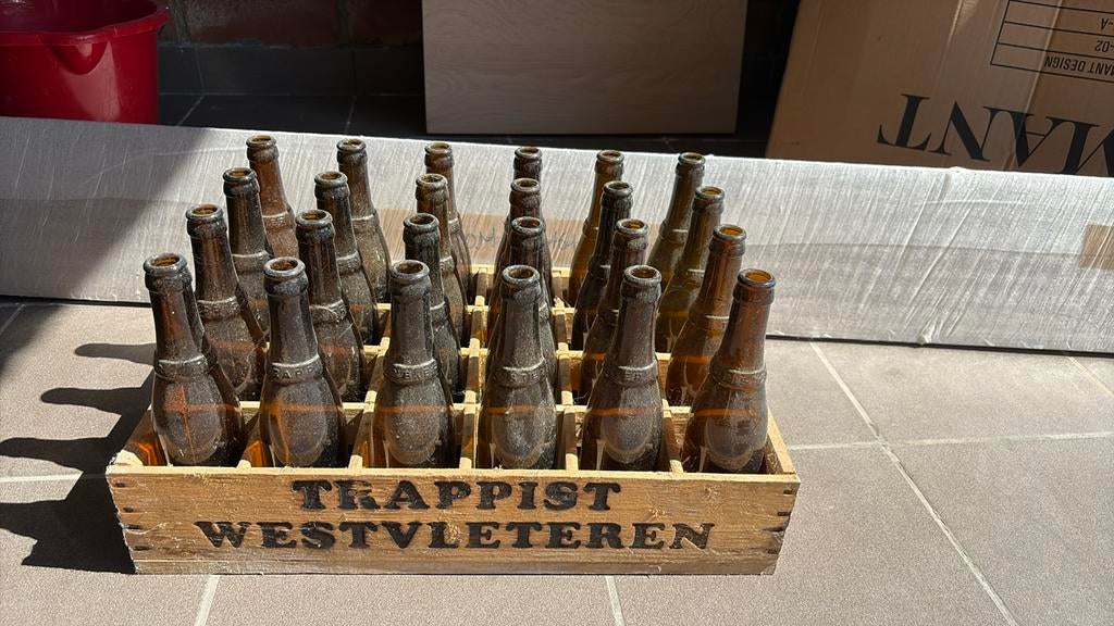 Westvleteren houten bak + 24 flesjes, Verzamelen, Ophalen, Flesje(s)