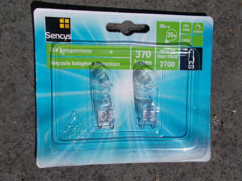 2 ampoules halogène Sencys Eco JCD 28W G9, Enlèvement, Neuf, Halogène