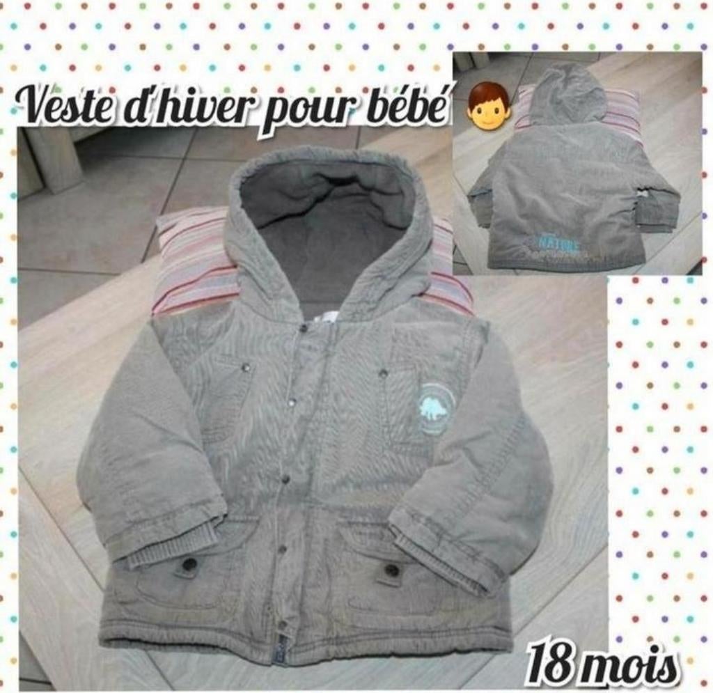 Veste d'hiver pour bébé garçon -Taupe-T.18 mois, Enfants & Bébés, Enlèvement ou Envoi, Utilisé, Garçon, Manteau