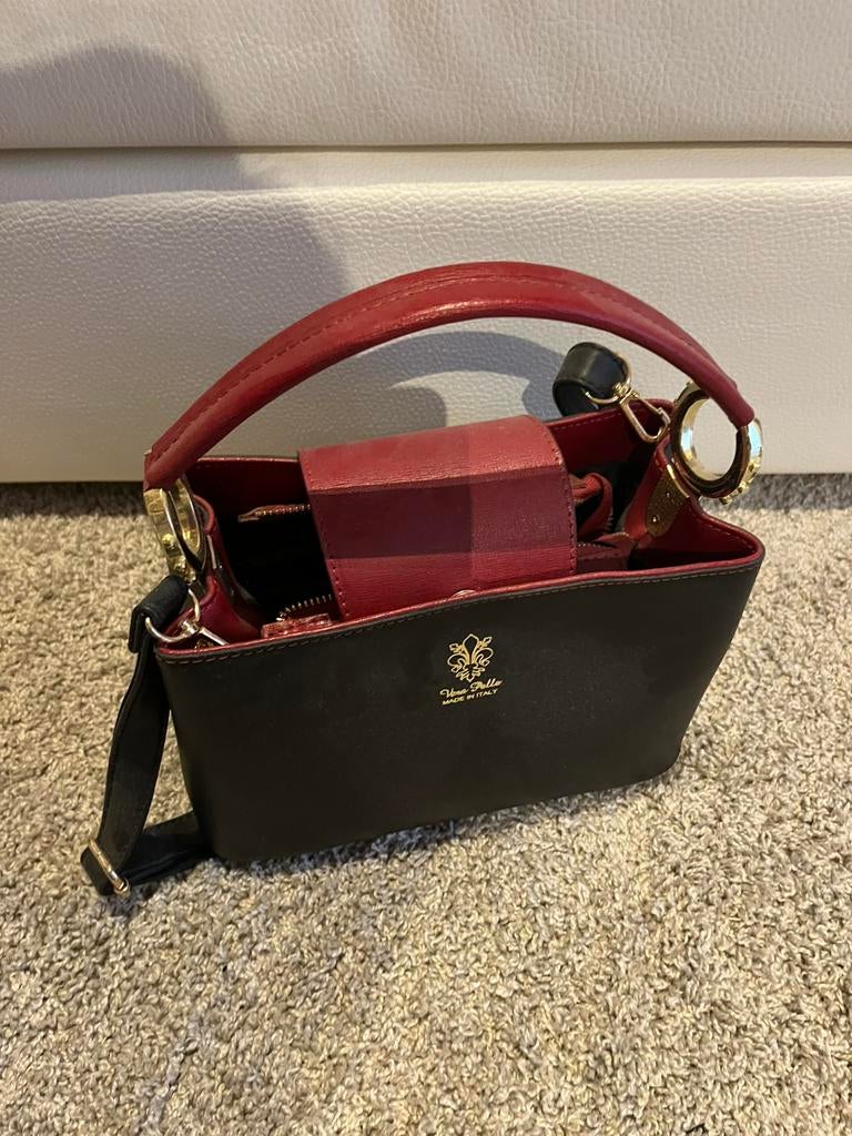 Handtas leder Vera Pello Italiaans leder, Envoi, Comme neuf, Noir, Sac à main