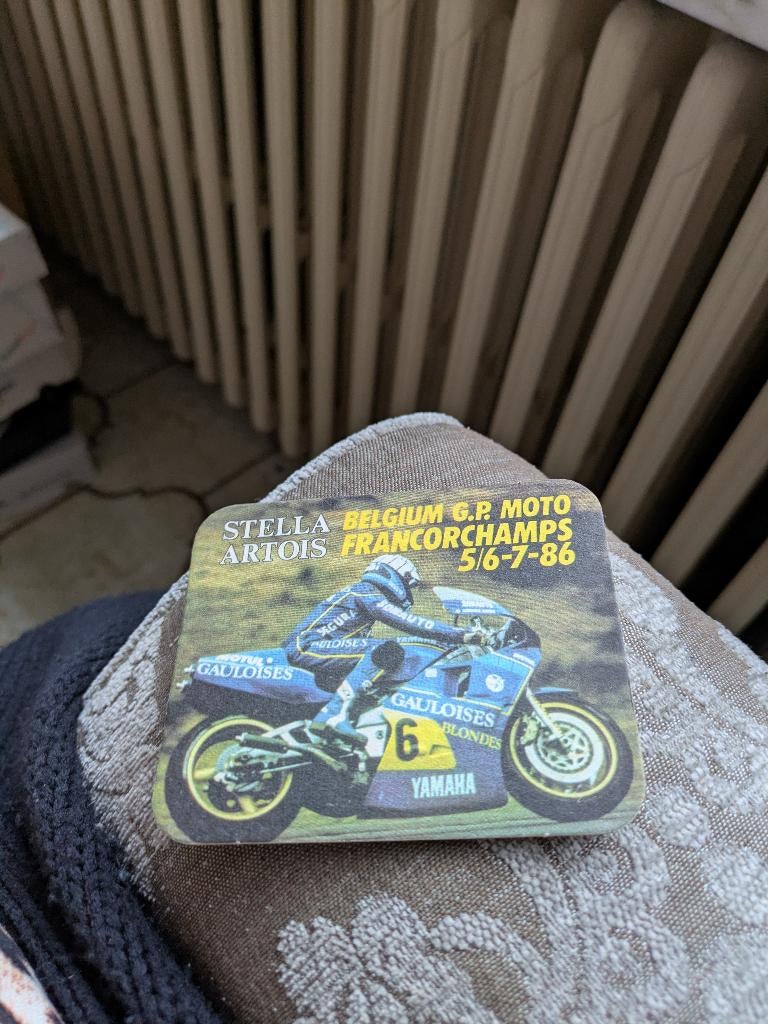Belgium gp moto Francorchamps 1986, Ophalen of Verzenden, Zo goed als nieuw, Viltje(s)