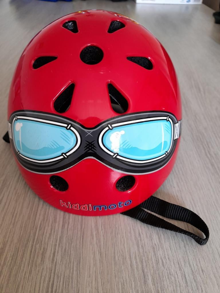 Rode kinderfietshelm Kiddimoto, Fietsen en Brommers, Ophalen of Verzenden, Gebruikt, Jongen of Meisje, Kiddimoto