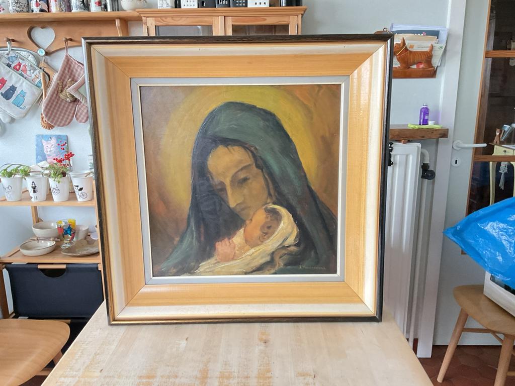 Schilderij moeder met kind, Ophalen
