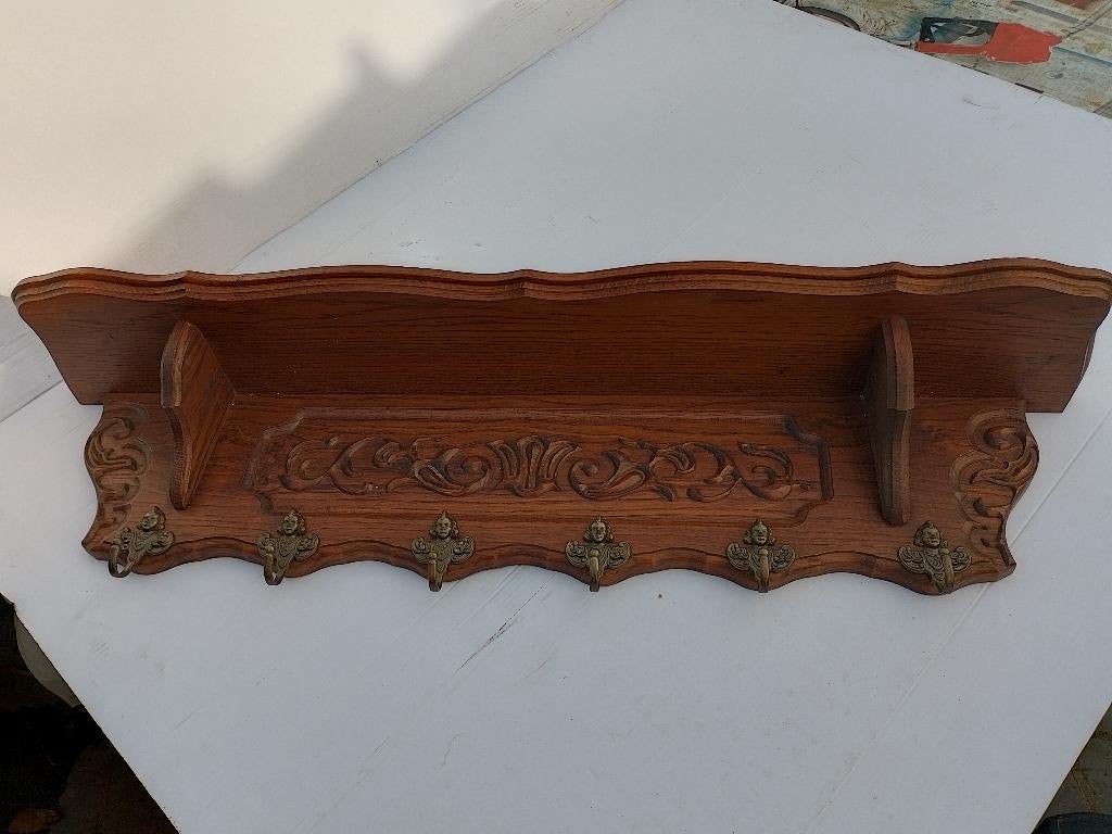 Vintage houten kapstok, Huis en Inrichting, Wandkapstok, Ophalen of Verzenden, Zo goed als nieuw, Minder dan 100 cm