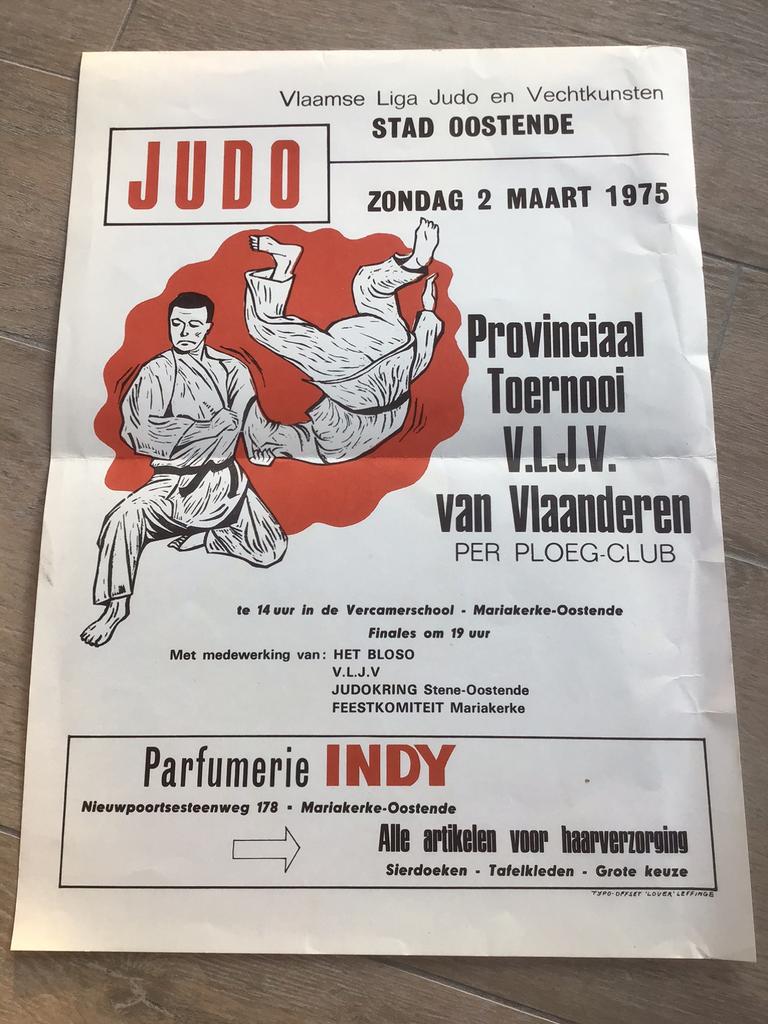 Affiche Oostende Judo 1975, Enlèvement ou Envoi, Rectangulaire vertical, A1 jusqu'à A3, Utilisé