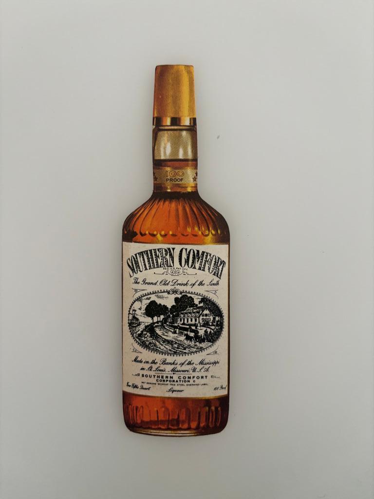 Autocollant Southern Comfort Whisky forme de bouteille 70's, Enlèvement ou Envoi, Comme neuf, Marque