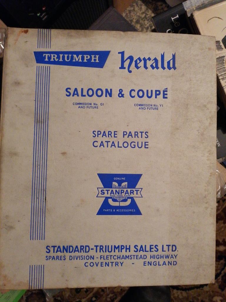 Triumph herald saloon en coupe onderdelenboek, Ophalen of Verzenden