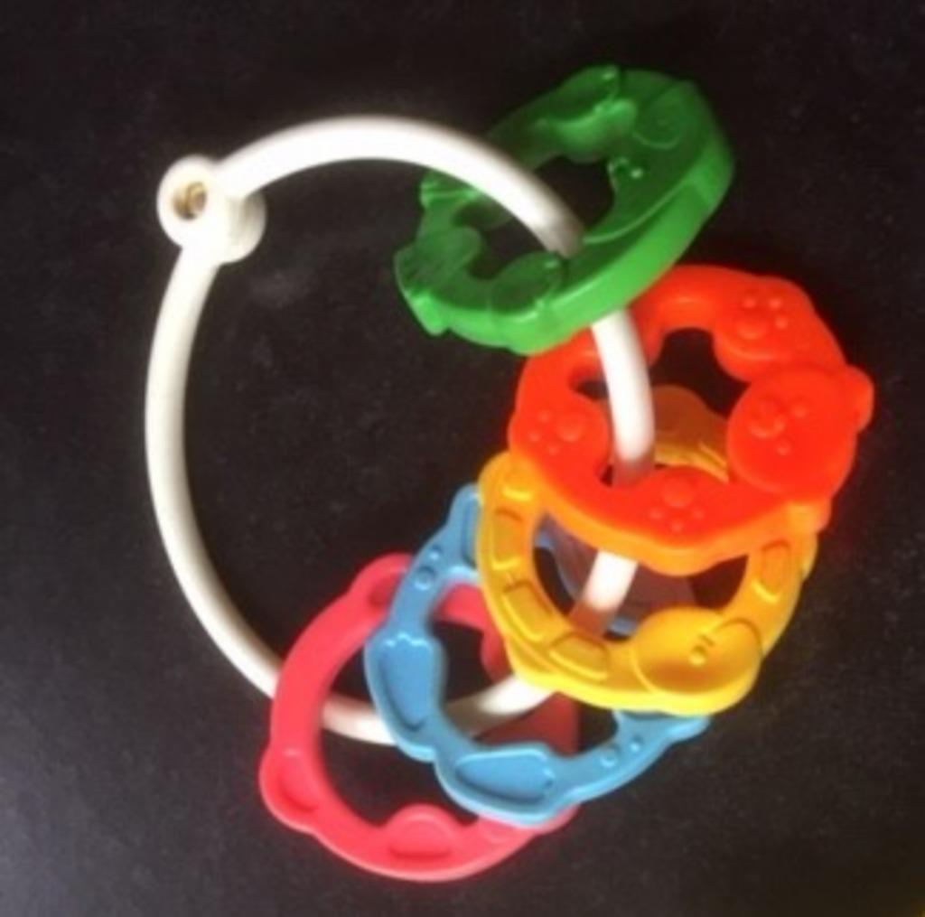 Vintage bijtring met 5 figuren - Fisher Price Toys, Kinderen en Baby's, Speelgoed | Fisher-Price, Ophalen of Verzenden, Gebruikt