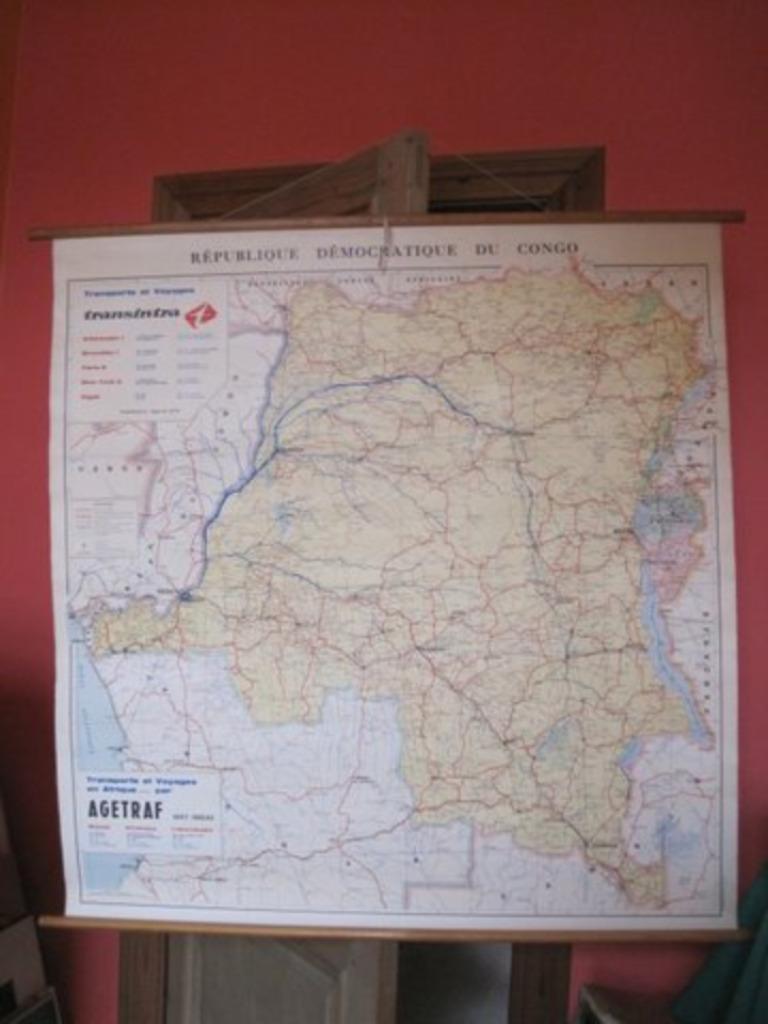 oude wandkaart van Congo (RDC), Ophalen, Aardrijkskunde