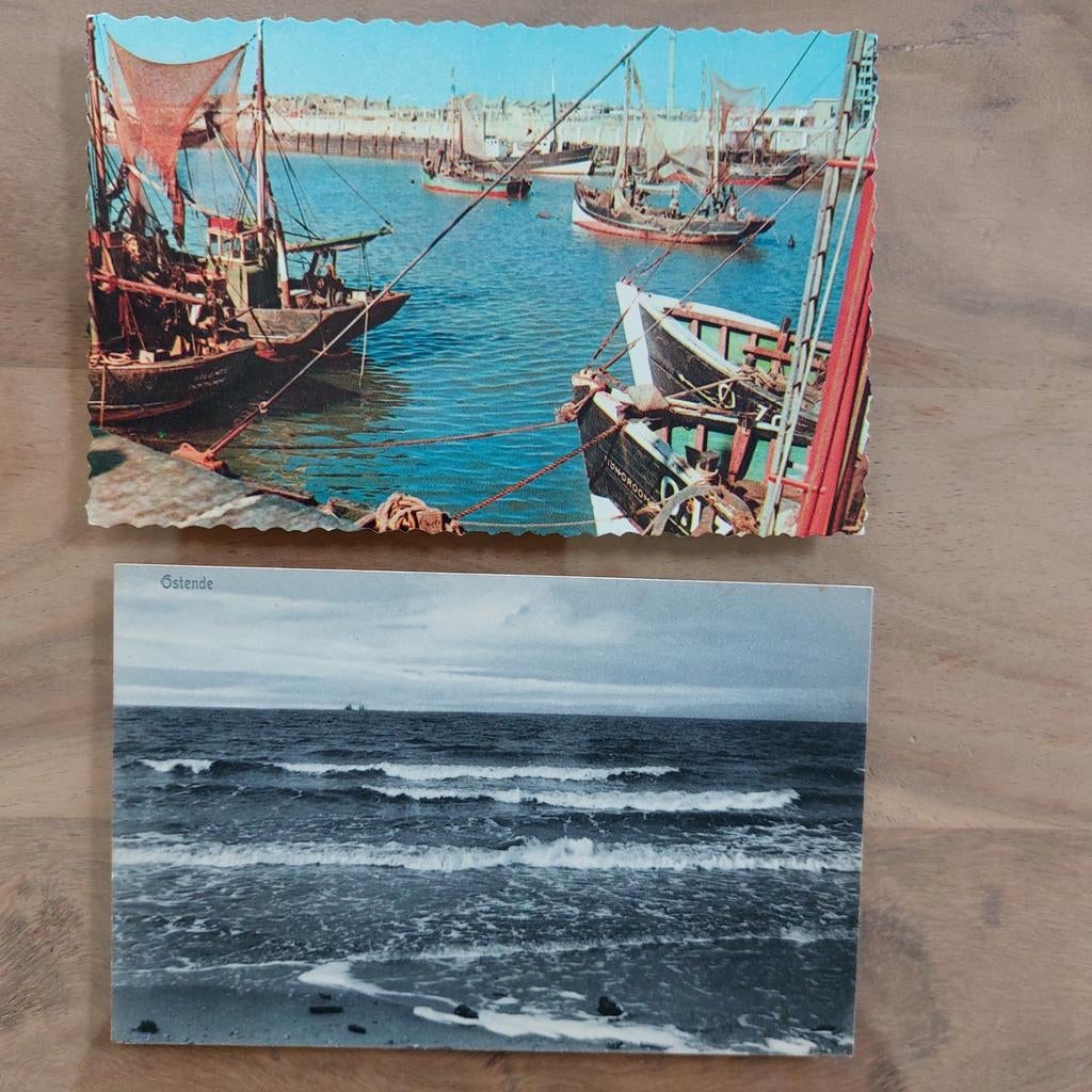 2 oude postkaarten Oostende, Verzamelen, Ophalen of Verzenden