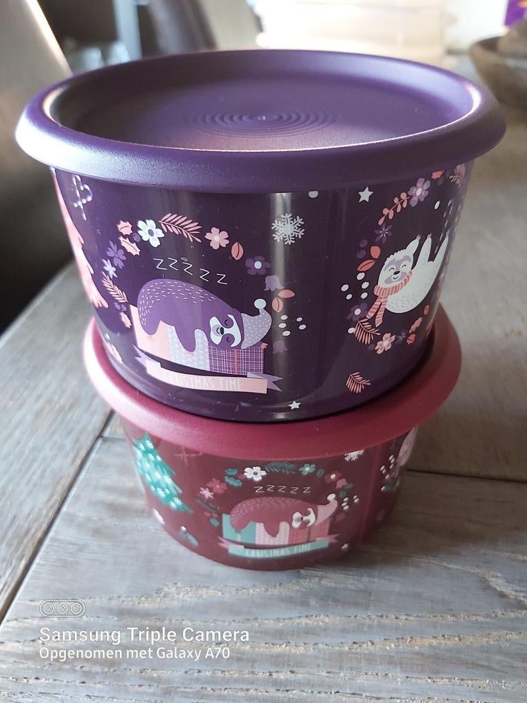 Koekjes dozen, Ophalen of Verzenden, Zo goed als nieuw, Paars, Bus of Trommel