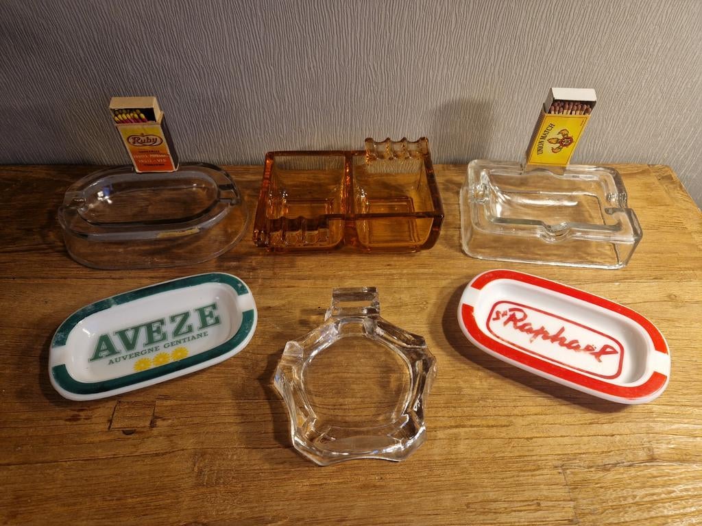Lot van 6x oude asbak, Enlèvement ou Envoi, Cendrier
