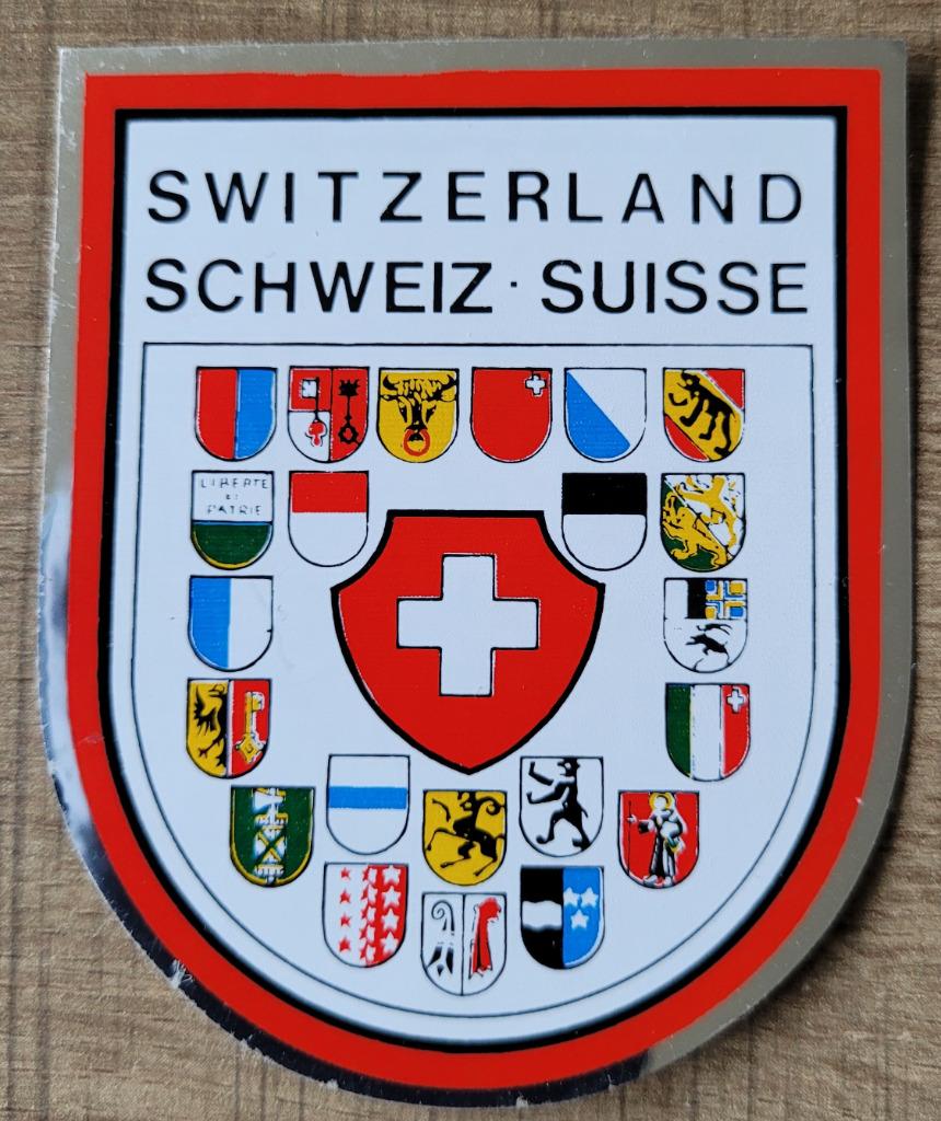 Sticker: Wapenschilden Zwitserland, Ophalen of Verzenden, Zo goed als nieuw, Overige typen