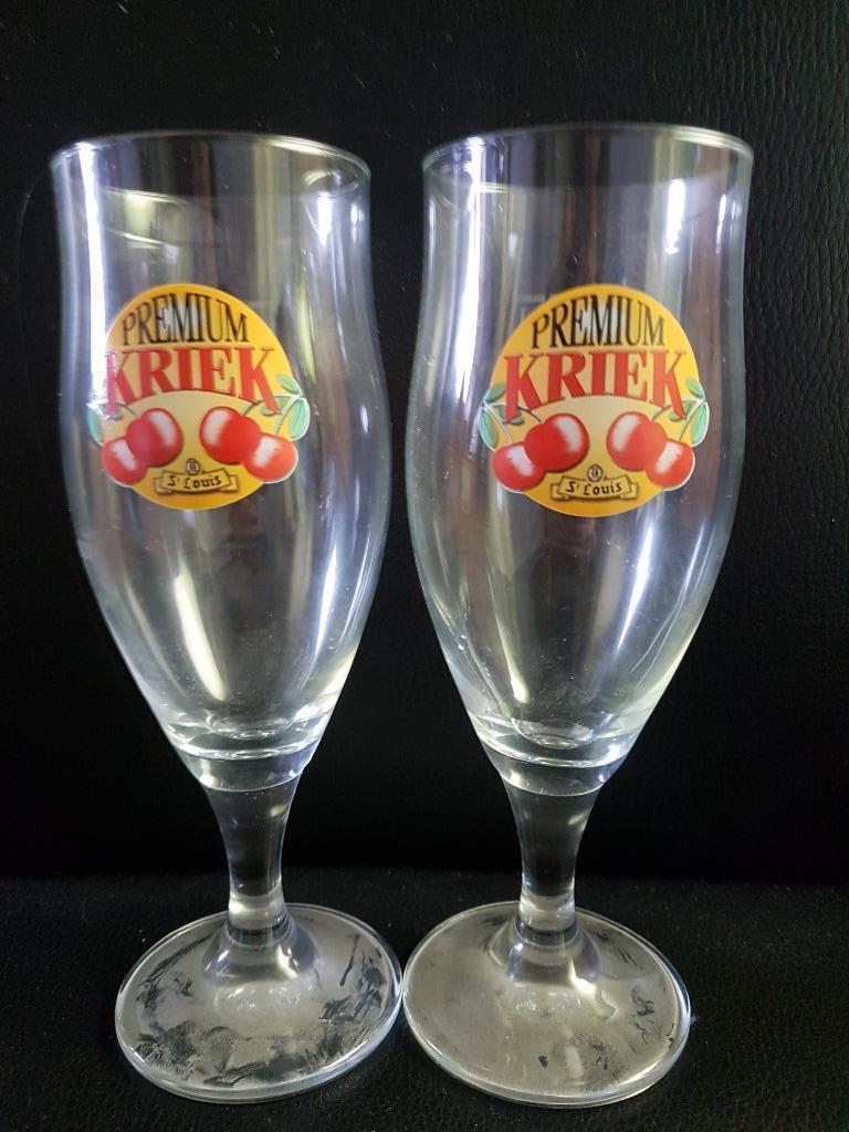 Bierglazen Premium kriek St. Louis 2 stuks, Enlèvement, Comme neuf, Verre à bière