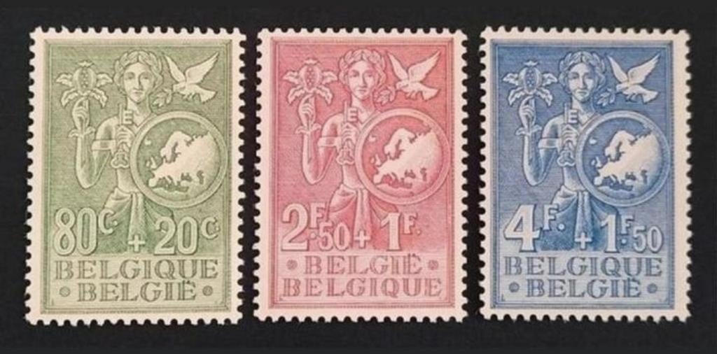 België: OBP 927/29 ** Europese gedachte 1953., Orginele gom, Ophalen of Verzenden, Zonder stempel, Postfris