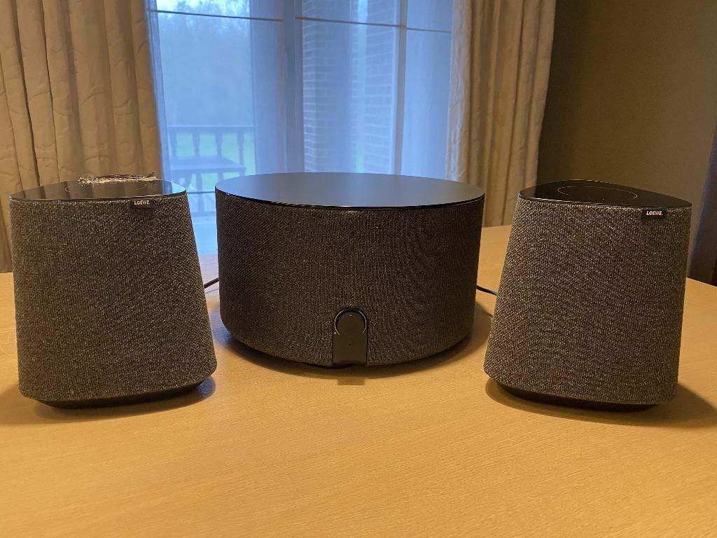 Loewe Klang Mr1 speakers en Sub1 subwoofer, Enlèvement, Utilisé, Ensemble surround complet, Autres marques