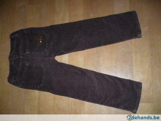 Bruine broek voor meisjes in fluweel - maat 98, Ophalen of Verzenden, Gebruikt, Meisje, Broek