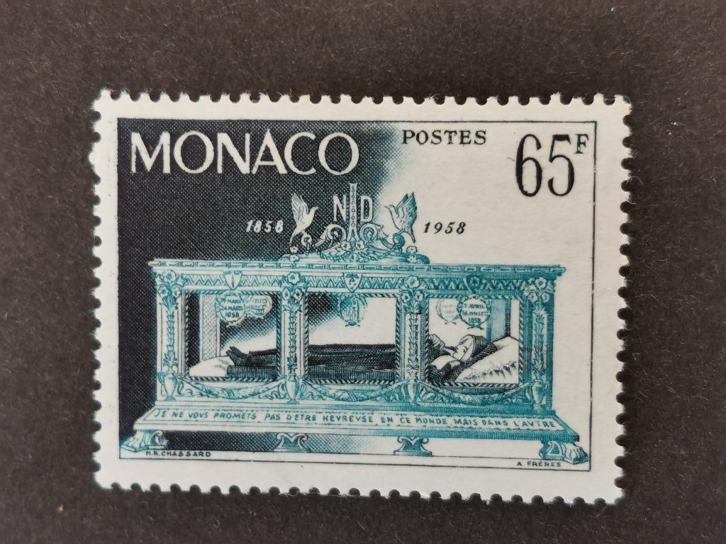 Monaco 1958 - glazen schrijn van Bernadette Soubirous, Ophalen of Verzenden, Monaco, Postfris