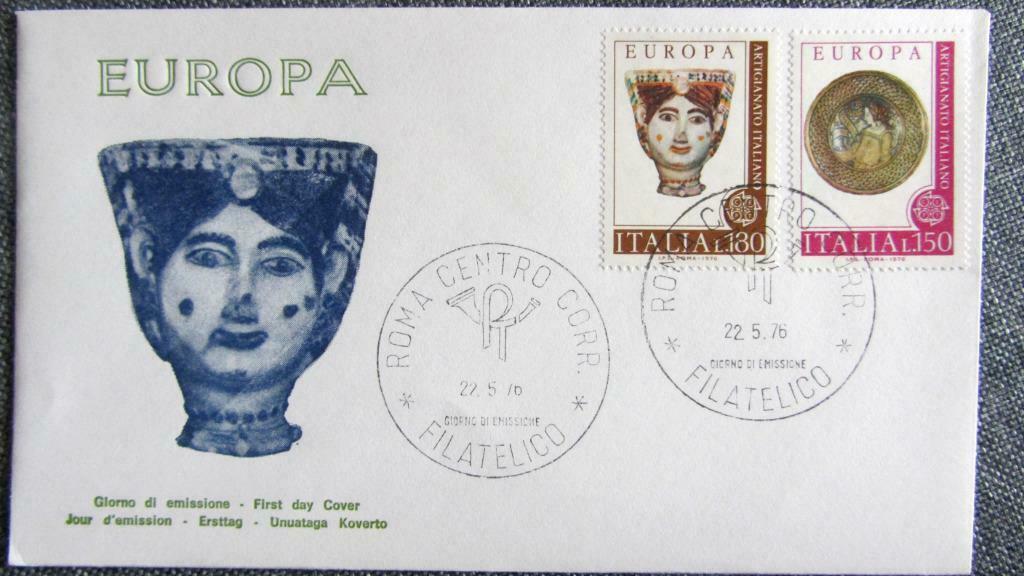 FIRST DAY COVER- THEMA EUROPA- ITALIË  1976, Enlèvement ou Envoi, Affranchi