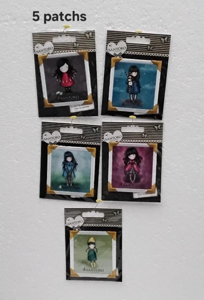 gorjuss , 5 patchs thermocollant, tissu , 7cm, Enlèvement ou Envoi, Neuf