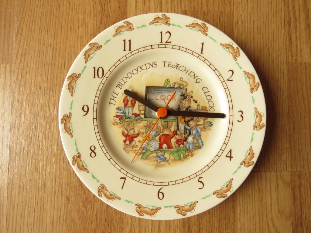horloge The Bunnykins teaching clock Royal Doulton de 1984, Enlèvement ou Envoi