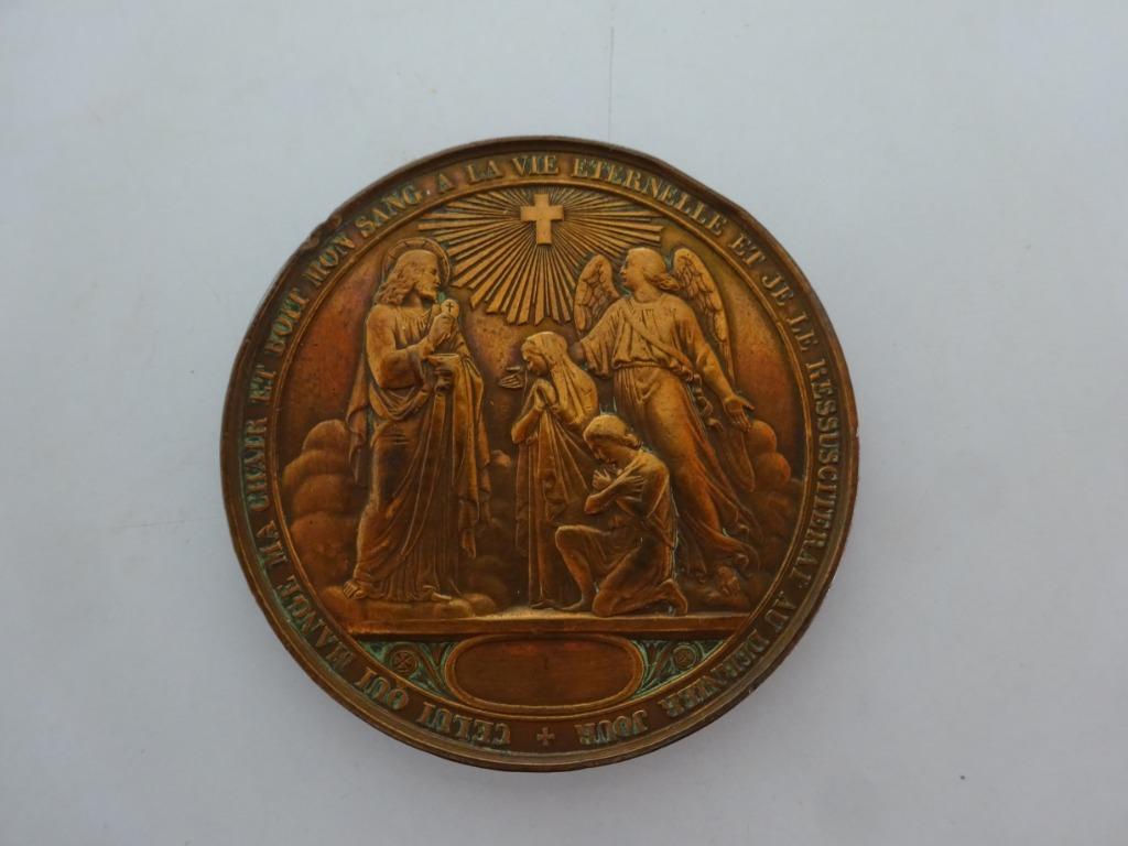 Religieuze medaille doopsel, communie, bevestiging, Ophalen of Verzenden