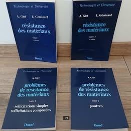 Lot 4 ouvrages Résistance des matériaux (Giet A.), Boeken, Techniek, Ophalen, Zo goed als nieuw, Autre, Overige onderwerpen