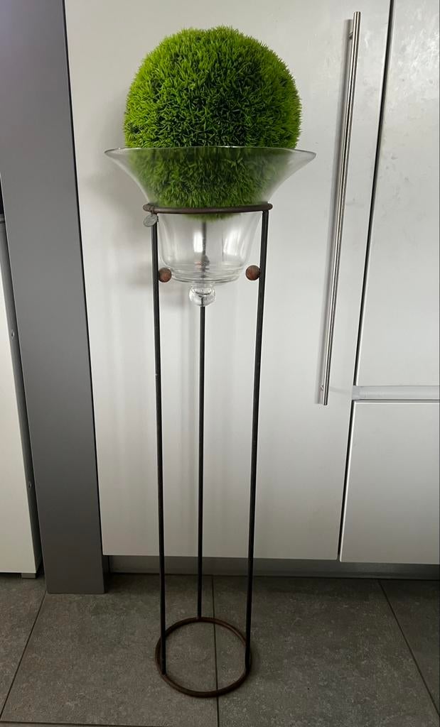 108cm Staander met glazen stolp windlichthouder standaard, Ophalen of Verzenden, Zo goed als nieuw