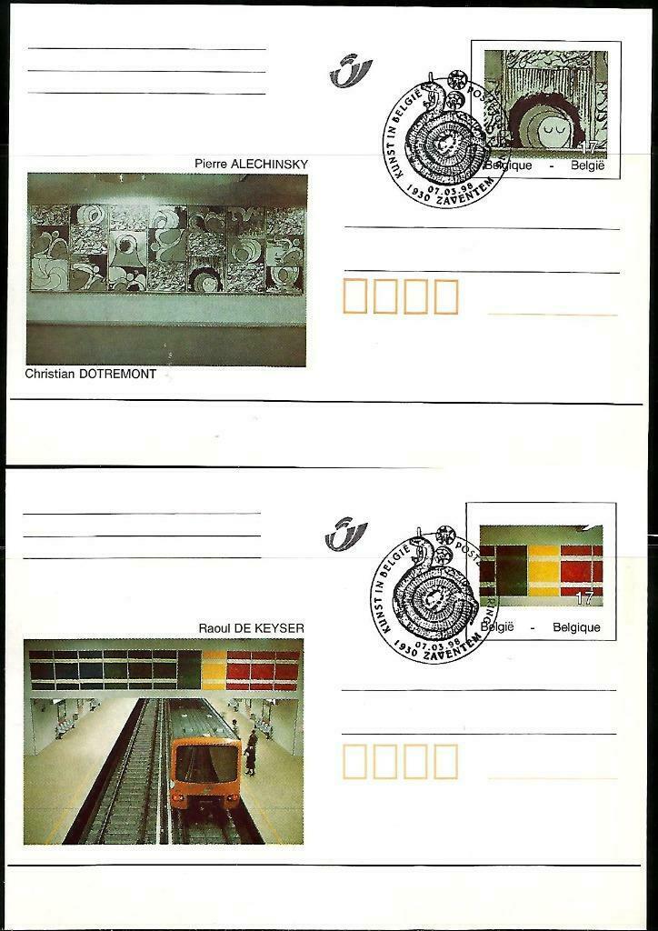 België 1998-Kunstwerken uit de Brusselse metro BK 66/7, Postzegels en Munten, Met stempel, Ophalen of Verzenden, Postfris, Postfris