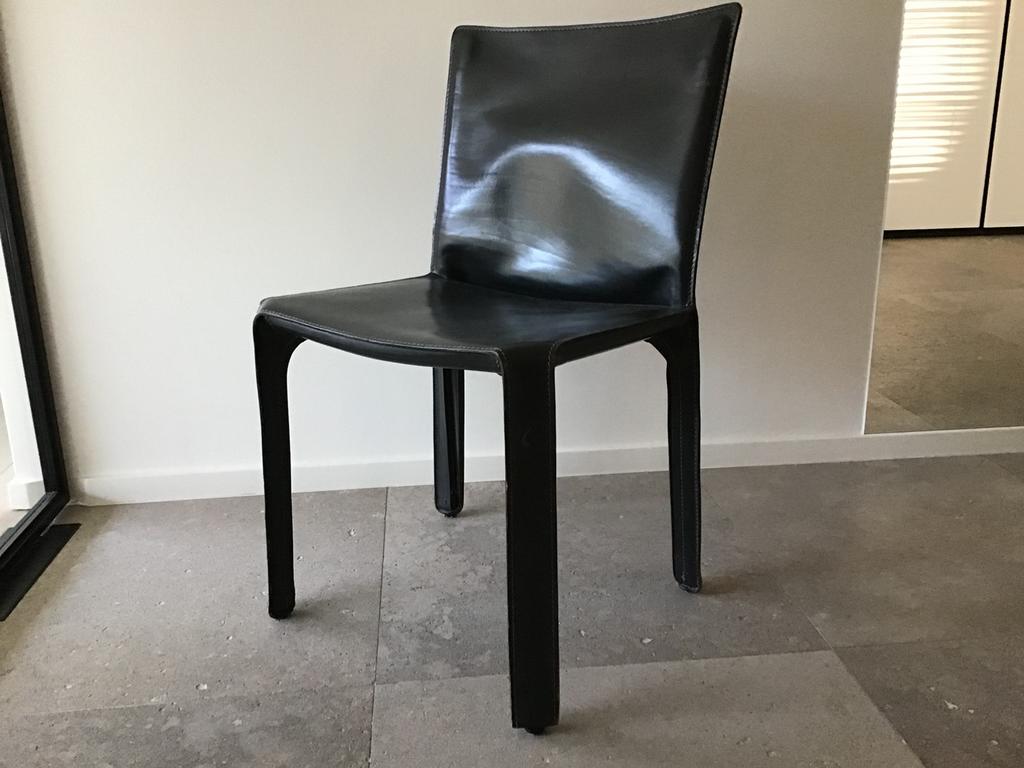 4 design stoelen Cassina, Ophalen, Zo goed als nieuw, Grijs, Leer