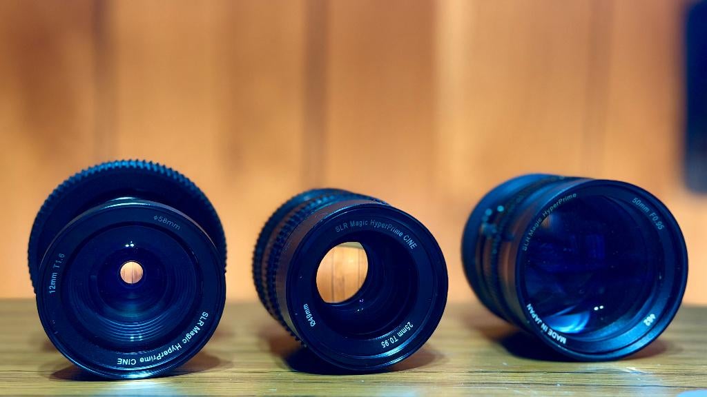 NIEUWE PRIJS - SLR Magic Cine lenzenset - MFT - 12/25/50mm, Audio, Tv en Foto, Ophalen of Verzenden, Gebruikt, Overige typen
