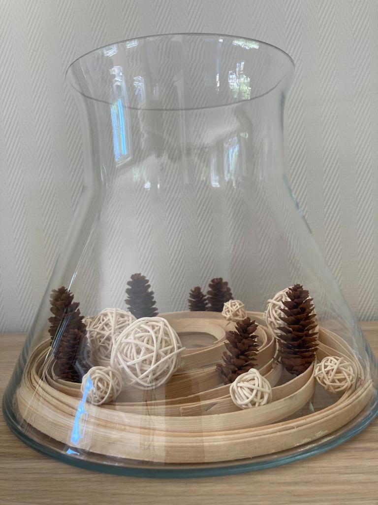 grand vase en verre décoratif, Maison & Meubles, Enlèvement ou Envoi, Comme neuf, Blanc, Verre