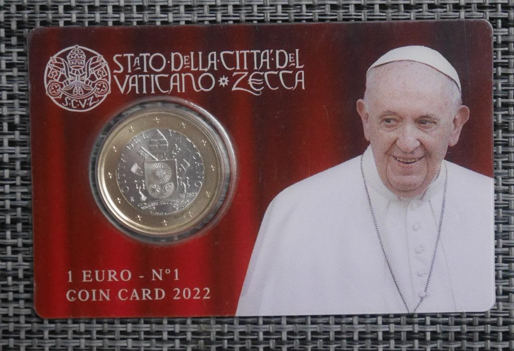 1 euro Coincard BU Vaticaan 2022 N1, Ophalen of Verzenden, Vaticaanstad, 2 euro, Setje