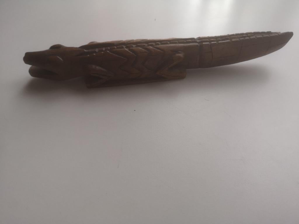 Krokodil houtsnijwerk, Ophalen of Verzenden