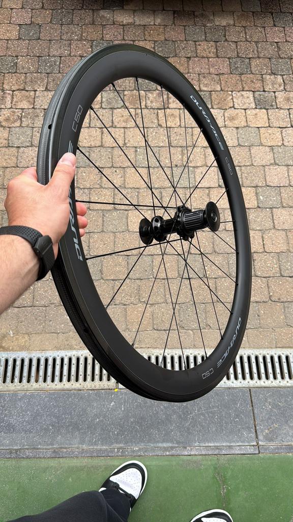 Jantes Dura ace c50 Carbone à Boyaux 12 Vitesses à Patins, Vélos & Vélomoteurs, Enlèvement, Neuf, Roue, Shimano