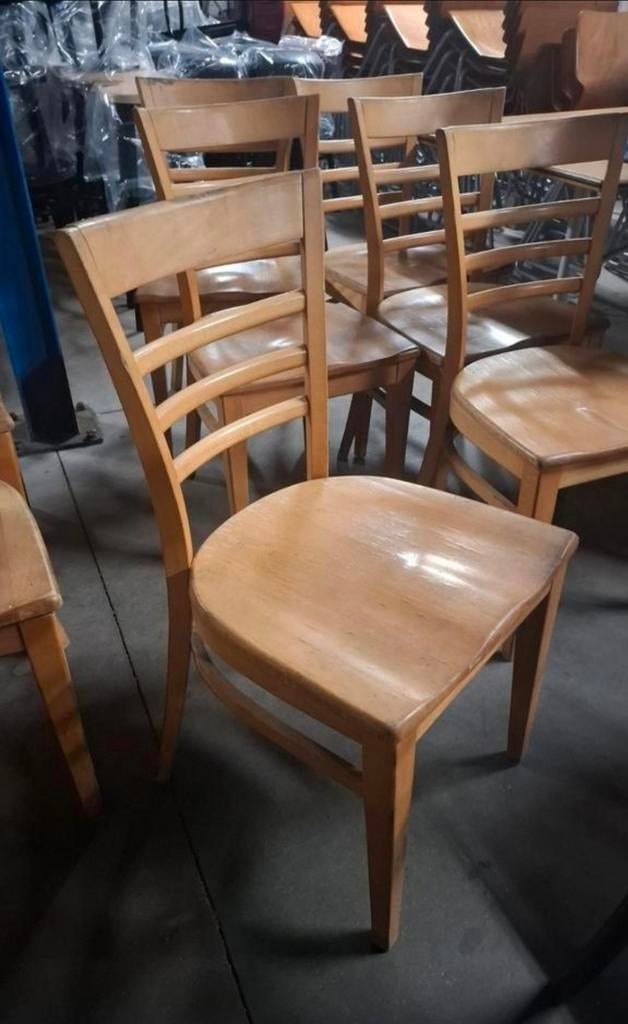 9 cafe horeca mancave lot houten degelijk vintage stoelen, Huis en Inrichting, Stoelen, Gebruikt, Vijf, Zes of meer stoelen, Hout
