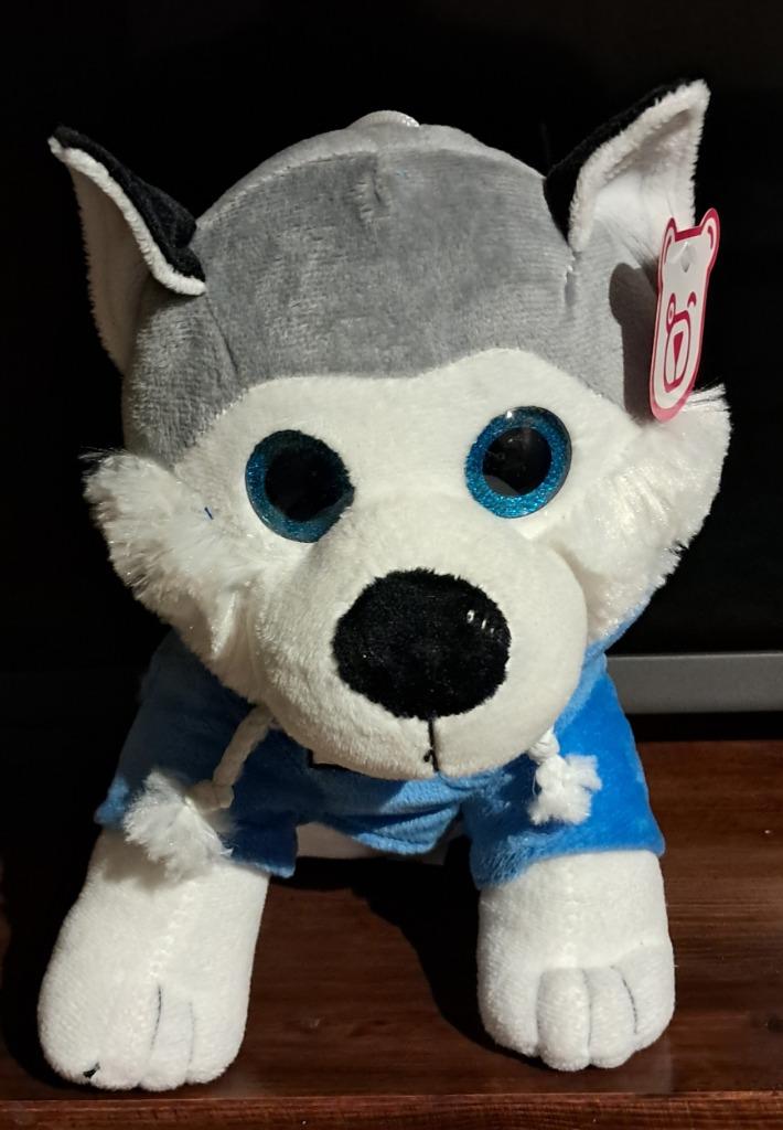 Wolf knuffel peluche plush blauw blue bleu 30cm nieuwstaat, Ophalen of Verzenden, Nieuw