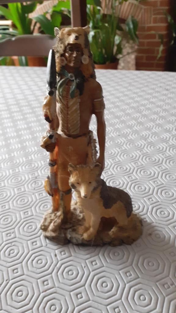 Indiaan met wolf, Ophalen, Zo goed als nieuw