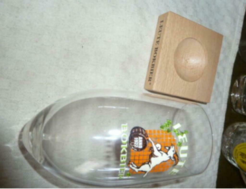 #G bier glas LEUTE BOKBIER " oranje "  Brij. Van Steenberge, Verzamelen, Ophalen of Verzenden, Nieuw, Bierglas
