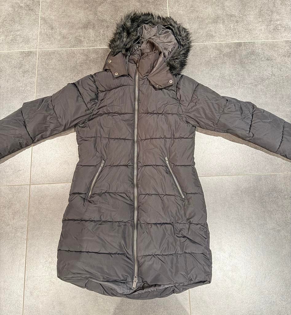 Zwarte winterjas dames, merk H&M, maat 40, Kleding | Dames, Ophalen of Verzenden, Zo goed als nieuw, Maat 38/40 (M), Zwart