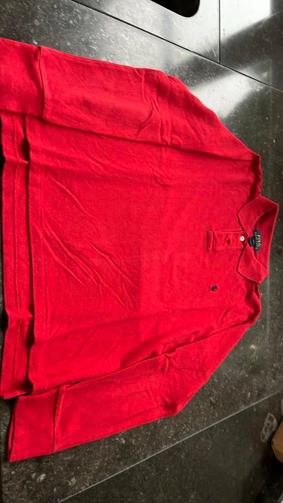 Polo Ralph Lauren rouge à manches longues M 14/16, Enlèvement ou Envoi, Comme neuf