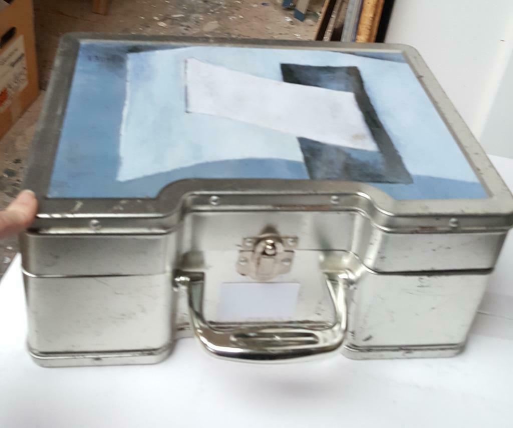 valisette mallette coffret petit outillage métal argenté art, Enlèvement ou Envoi, Utilisé, Bleu
