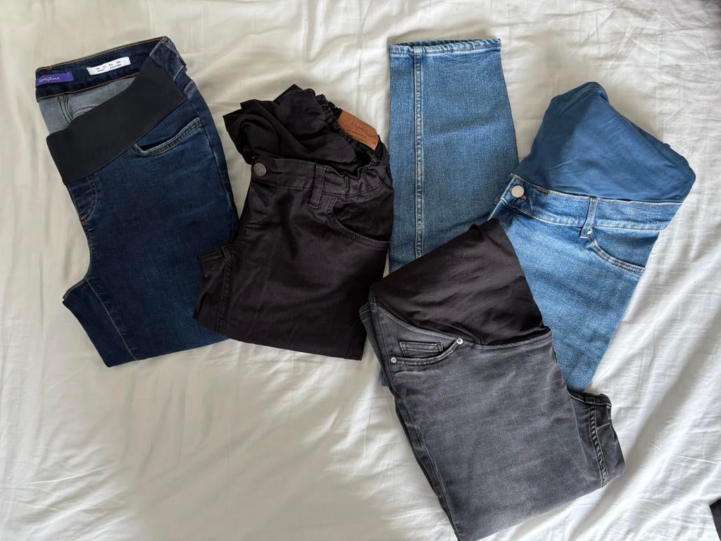 Zwangerschapsjeans (size 38 & L), Kleding | Dames, Zwangerschapskleding, Overige kleuren, Zo goed als nieuw, Broek of Spijkerbroek