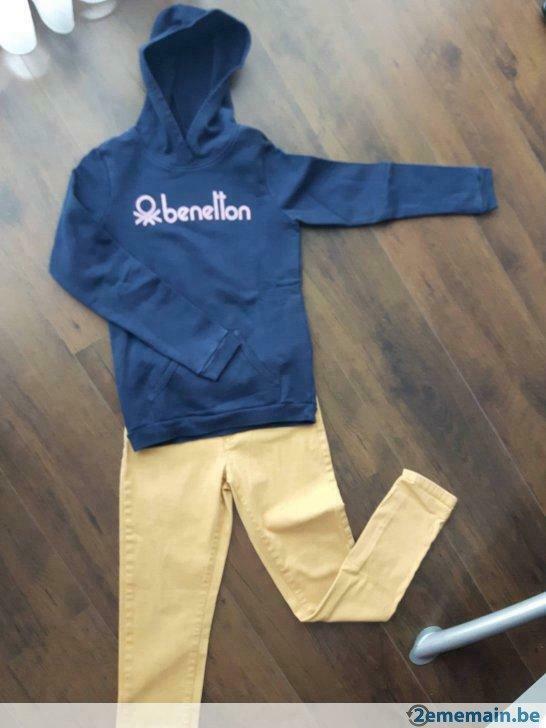 Pantalon et sweat Benetton 10ans, Utilisé, Fille, Pull ou Veste