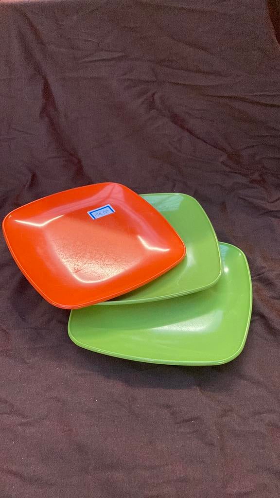 Plastic bordjes picnic caravan reisset retro, Caravans en Kamperen, Ophalen of Verzenden