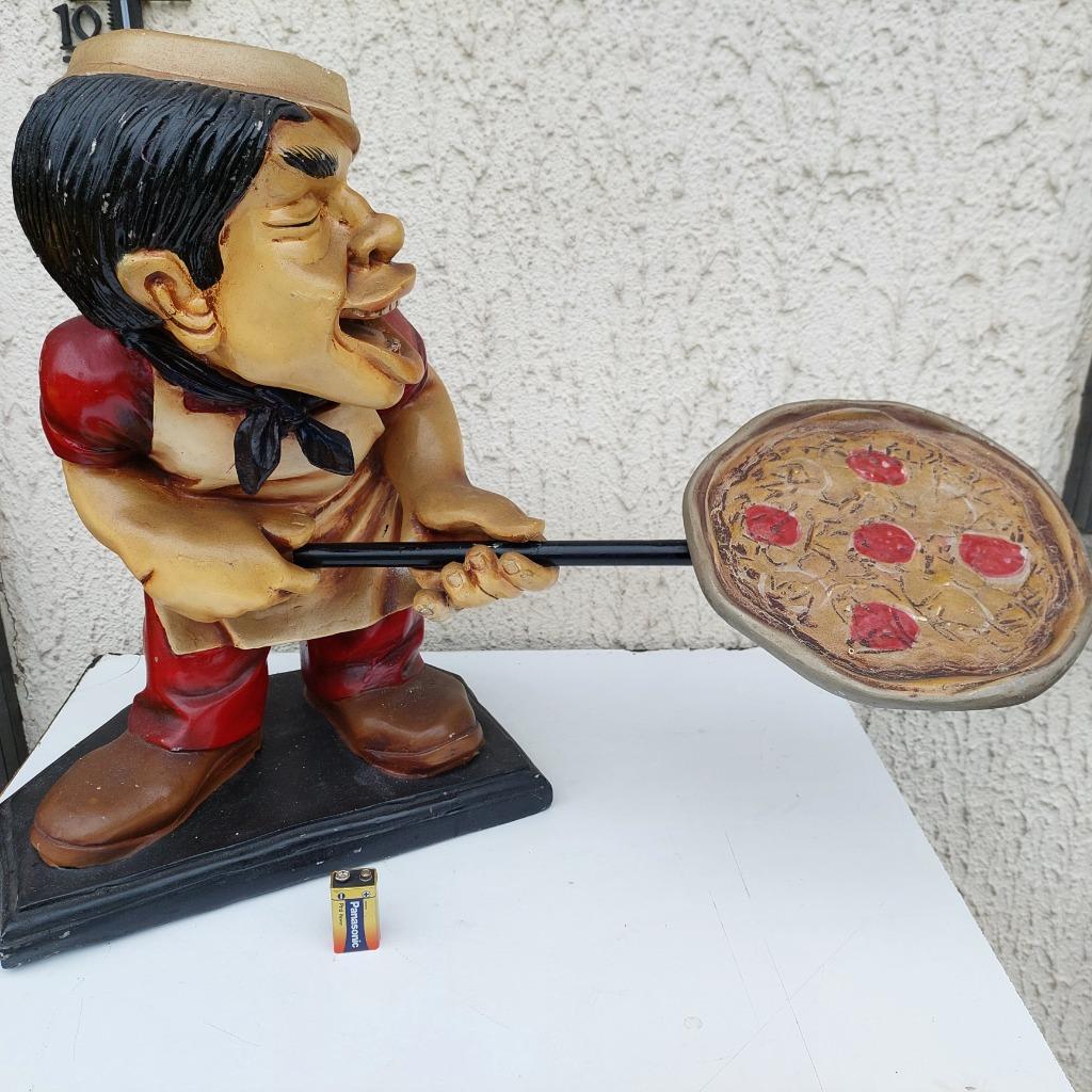 POSTURE STATUE PIZZAIOLO PIZZA ITALIA RESINE FULL ORIGINAL, Enlèvement, Utilisé, Autres types