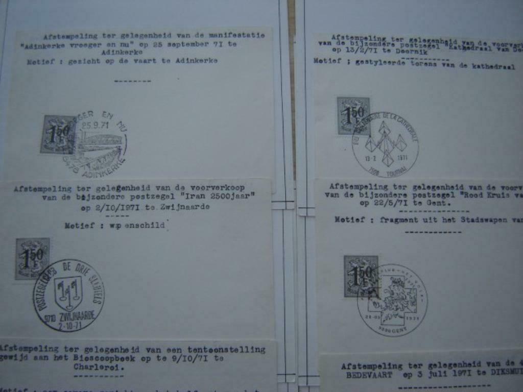 belgië:speciale afstempelingen op postzegels en afwijkingen, Ophalen of Verzenden