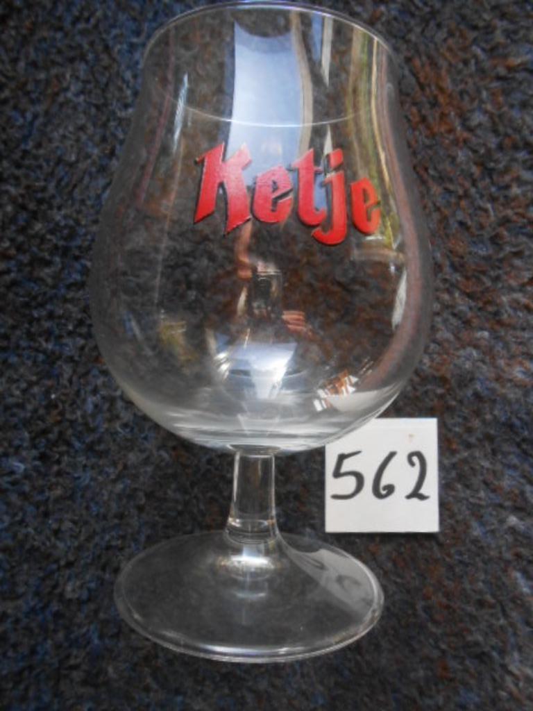 Bierglas Ketje kelkvoet, Verzamelen, Biermerken, Ophalen of Verzenden, Gebruikt, Glas of Glazen
